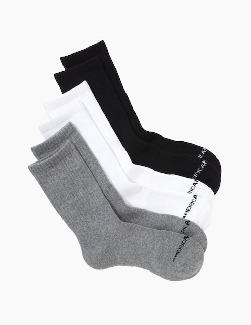 Set de calcetín comfort American Eagle de algodón para hombre 3 pares