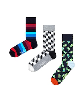 Set de calcetín comfort Happy Socks de algodón para hombre 3 pares