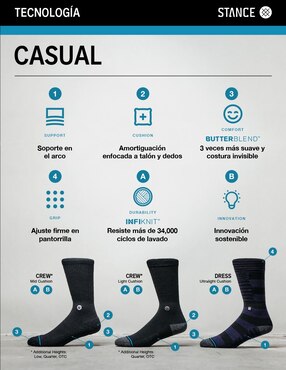 Calceta comfort Stance de algodón para hombre
