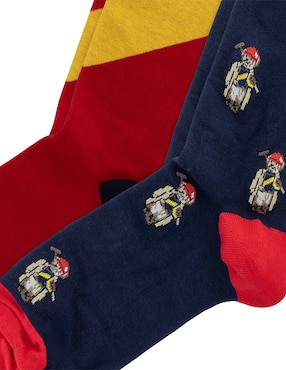 Set de calcetín Polo RL de algodón para hombre 2 pares