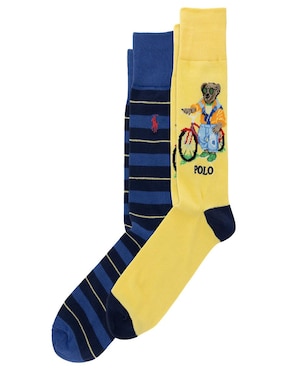 Set de calcetín Polo RL de algodón para hombre 2 pares