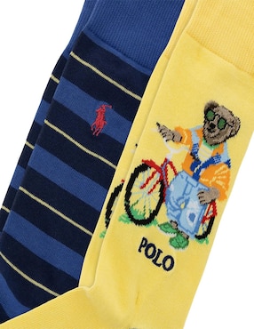 Set de calcetín Polo RL de algodón para hombre 2 pares