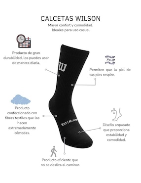 Calceta transpirable Wilson para hombre 10 pares