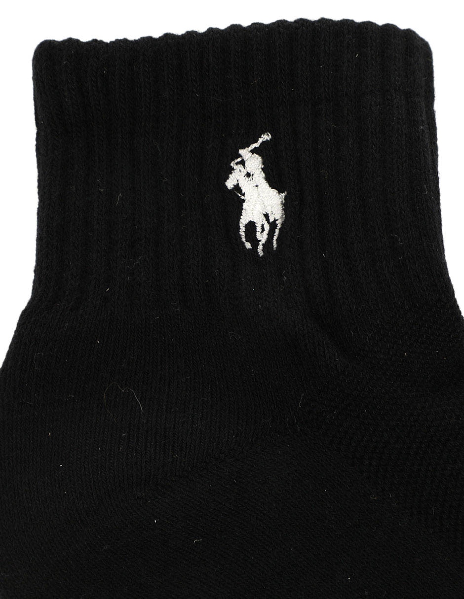 CALCETA POLO RL 6 PZAS ALGODÓN, NEGRO