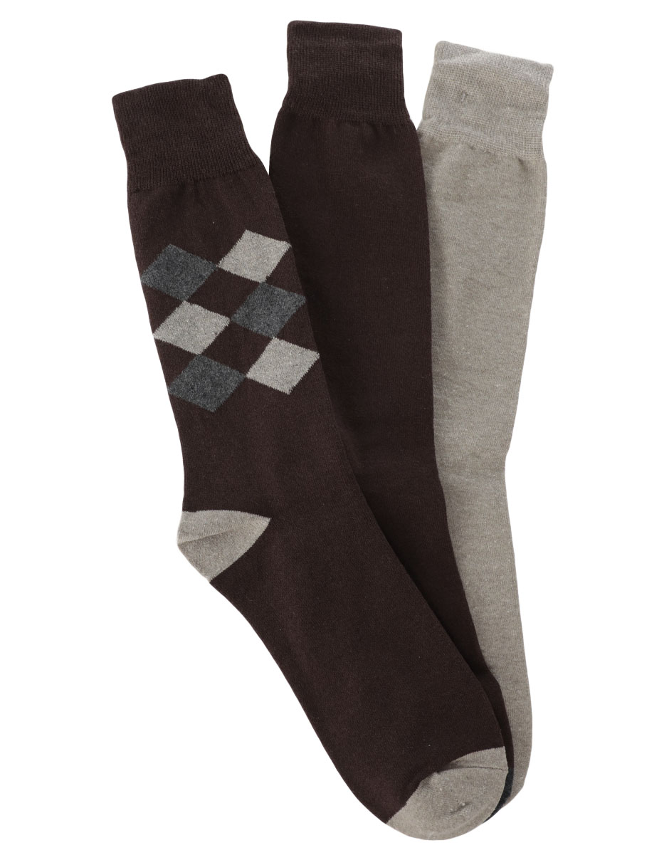 Set de calceta comfort de algodón para hombre 3 pares