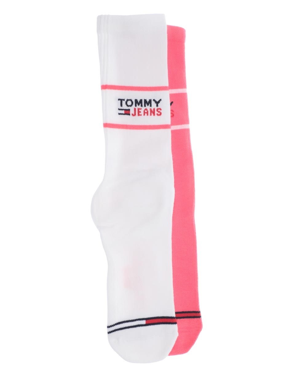 2 pares de calcetines altos para mujer Tommy Hilfiger 100002817 Pink 003