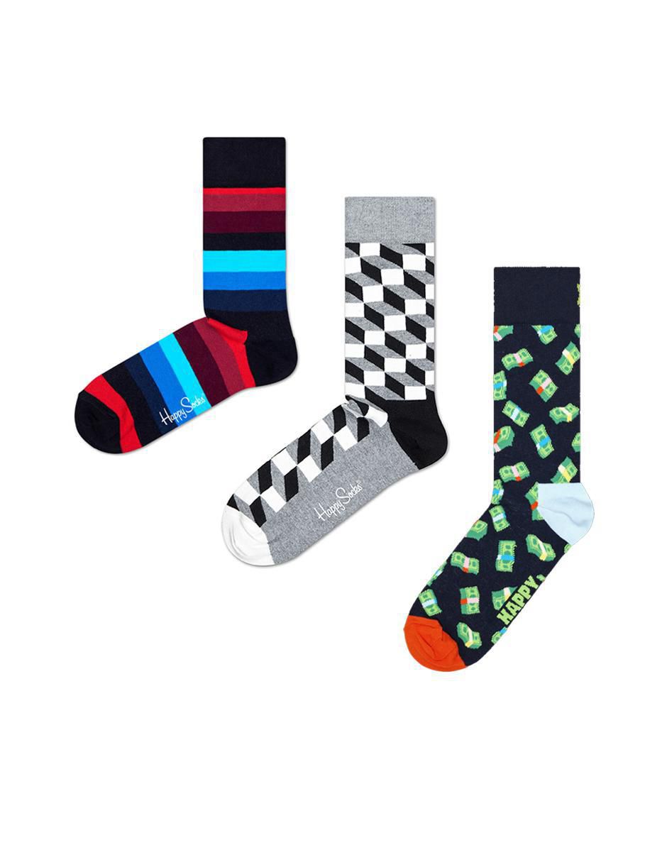 Set de calcetín comfort de algodón para hombre 3 pares Set de calcetín comfort de algodón para hombre 3 pares