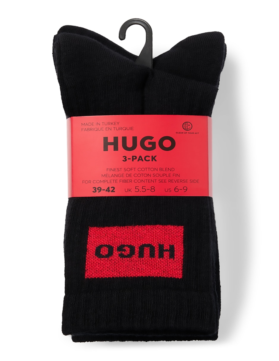 CALCETIN HUGO REGULAR, UNITALLA, NEGRO