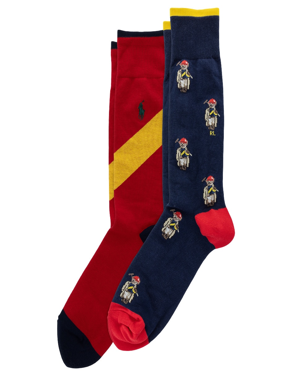 Set de calcetín Polo RL de algodón para hombre 2 pares