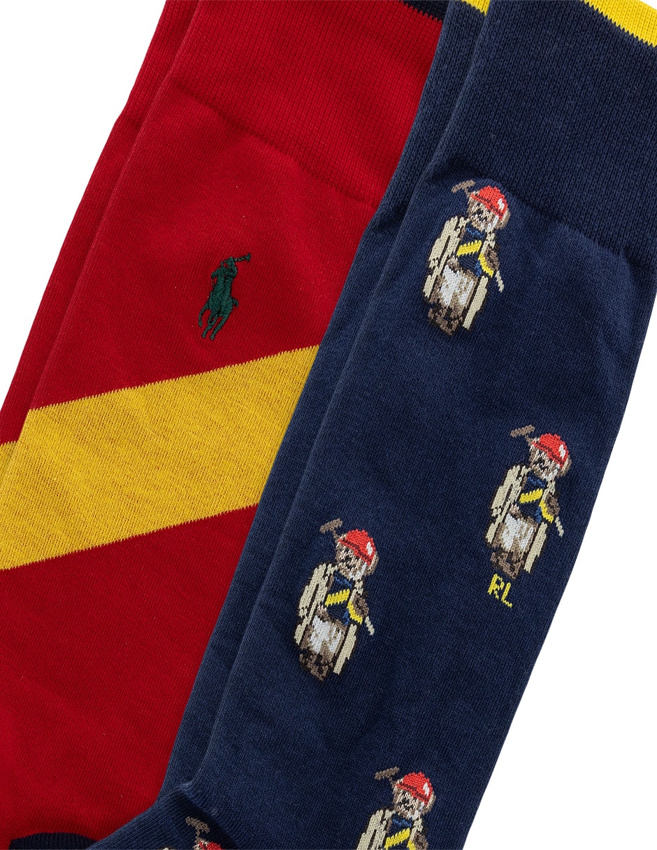 Set de calcetín Polo RL de algodón para hombre 2 pares 3