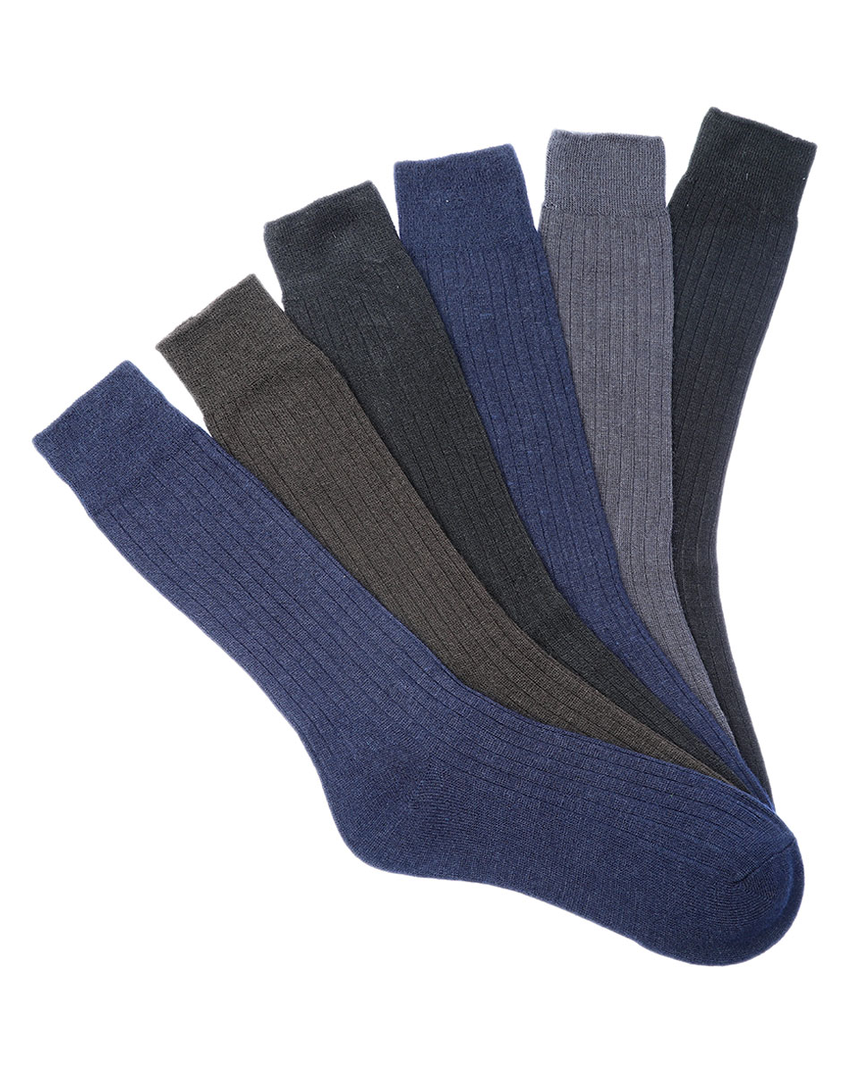 Set de calceta comfort de algodón para hombre 6 pares
