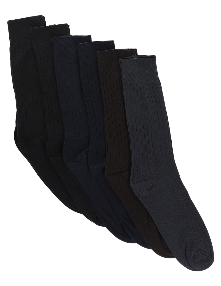 Set de calceta comfort de algodón para hombre 6 pares